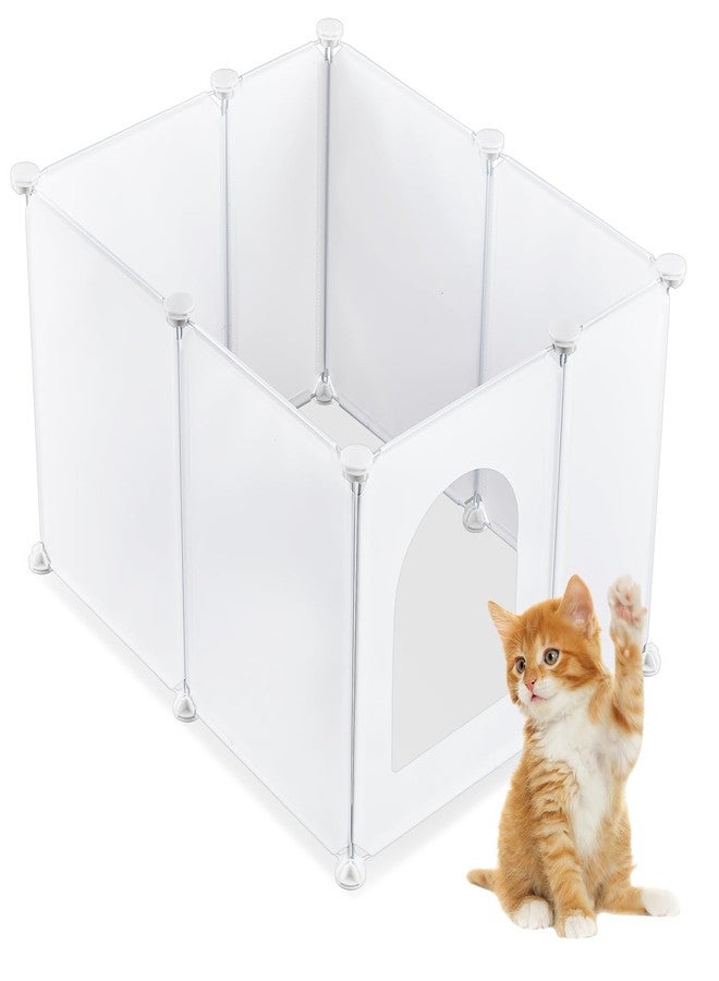 Marsui Large Cat Litter Box Enclosure Splash Guard DIY Litterbox Wall Shield Easy Clean Dog Privacy Screen Enclosure Light Weight Plastic Sheets for Most Litter Boxes (23.6 x 20 x 15.7 Inches) - Image 1